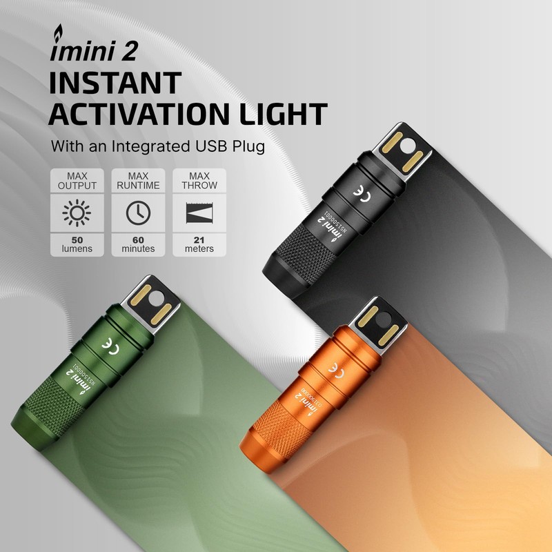 OLIGHT IMINI 2 EDC Rechargeable Keychain Flashlight, 50 Lumens Compact