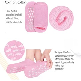 ROSOTENA 4 pares de calcetines de gel con aceites esenciales para hidratar los pies y disfrutar de una experiencia de spa: suaves, cómodos, lavables y reutilizables.