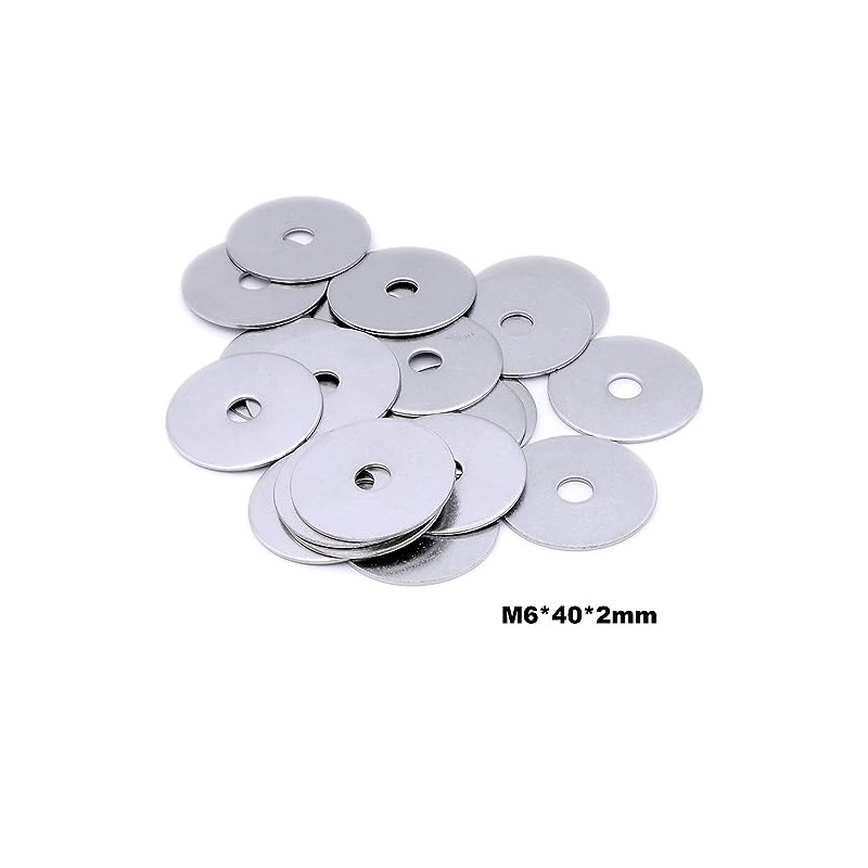 10pcs M6 Washers M6x40mm Metal Flat Penny Washers Thickness 2mm-304