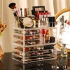 Cq acrylic 3 Pack Clear Make Up Organizers for Vanity,Stackable