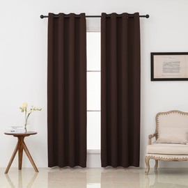 Pickluc Grommet Blackout Curtains 72 Inches Long 2 Panels, Light Blocking Window Drapes for Living Room, Thermal Insulated, Noise Reduction, Chocolate Brown, 52" Wide x 72" Length