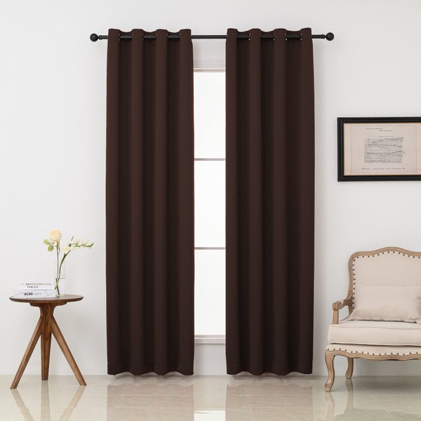 Pickluc Grommet Blackout Curtains 72 Inches Long 2 Panels, Light