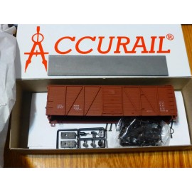 Accurail HO #7199 Data Ony Oxide (Wood 6 Panel Box w/Steel Ends) Kit Form