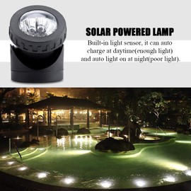 Ejoyous Solar Underwater Light, 6 LED Solar Powered Waterproof Underwater Submarine Spotlight Lighting for Outdoor Garden Pond Lighting, White Light