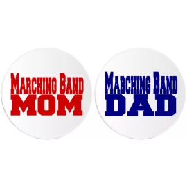Kiwi Gifts Marching Band Mom Marching Band Dad - 2 Pack Circle Stickers 3 Inch