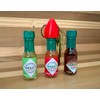 Hot Sauce Keychain with Red Keychain + Mini Tabasco Sauce,