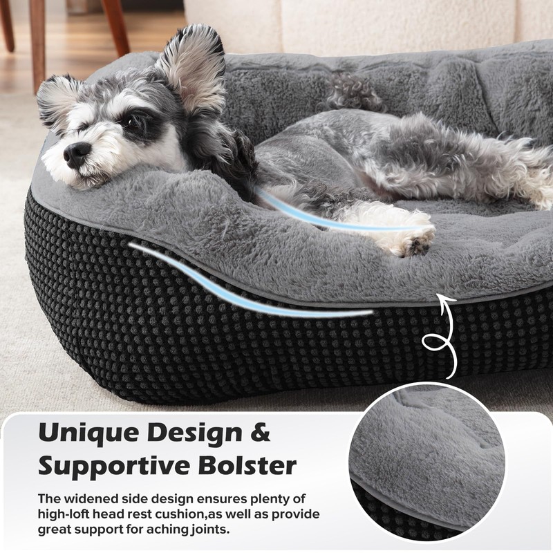 INVENHO Large Dog Beds Large Sized, Washable Orthopedic Warming Soft