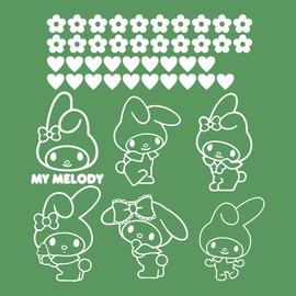 Vinyl Wall Art Decal - My Melody - 21" x 16" - Trendy Cute Inspirational Lovely Design Sticker for Home Bedroom Living Room Closet Kids Room Playroom Nursery Daycare Kindergarten Decor (White)