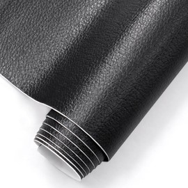 Zibropus Leather Repair Tape Black, Self Adhesive Leather Repair Patch Kit, Waterproof Vinyl Leather Patch for Sofa Furniture Car Interior Seat Office Chair (Nonporous, 15.7x59 inch)