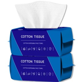 ZVNNZOM 200 Count Disposable Face Towel, Dual-Textured Clean Wipes C Dry/Wet Use, Ultra-Soft Facial Towels, Lint-Free Face Towel Disposable for Women Cleansing, Makeup, Travel