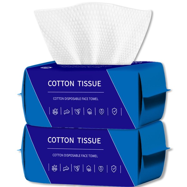 ZVNNZOM 200 Count Disposable Face Towel, Dual-Textured Clean Wipes C