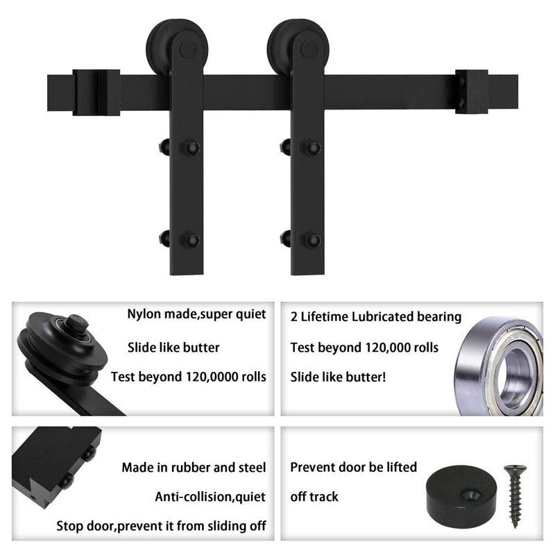 WINSOON 12FT Barn Door Hardware Kit: Single Sliding Door Hardware
