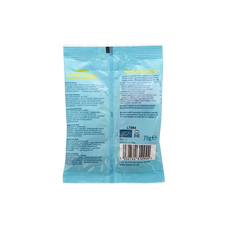 Biona Organic Jelly Dinos 75g (Pack of 5)