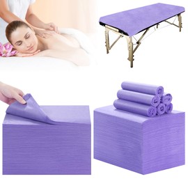 100PCS Purple Disposable Bed Sheets 31" x 71" Massage Table Sheets Non Woven Fabric SPA Bed Cover Breathable for Massage Beauty Tattoos