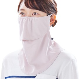 [YAKeNU UV CUT MASK] Sun Protection Face Cover Yakenu Standard (Snap Type) (Beige Pink, Regular Size)