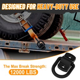 YiaChuii 1/2" D Ring Heavy Duty Bolt-On Forged D Ring, 12000Lbs Break Strength Tie Down Anchors Hooks for Trailers, Vans, Trucks, Rvs and Cargo Tie Downs with Screws & Bolts (4PCS)