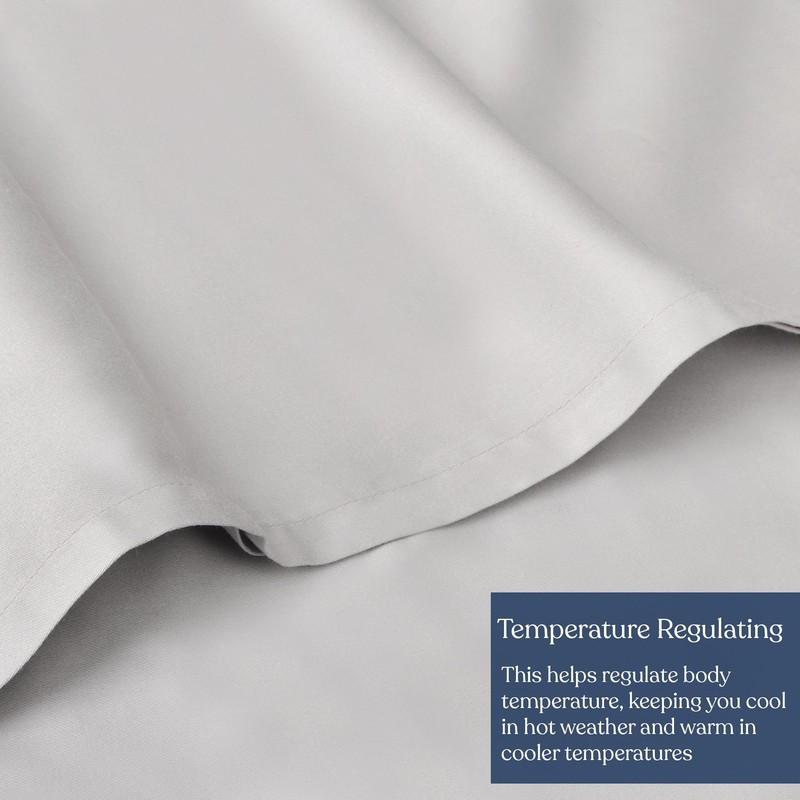 Delara 100% Eucalyptus Lyocell Tencel Sheet, Naturally Cooling, Super Soft,