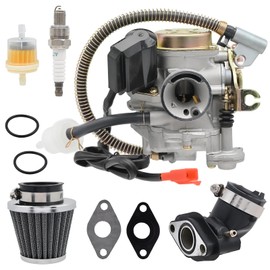 Aylux 50cc Carburetor for 49cc GY6 4 Stroke Scooter Taotao Moped ATV Go Kart Quads Buggy Kymco PD18J Engines 139QMB Carburetor with Air Filter Intake Manifold