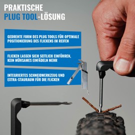 milKit Hassle'off Bicycle Multitool Tool Ideal for Tubeless - More than 20 Functions - Bicycle Tool Complete Set for On the Go - Bicycle Tool Set Black