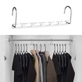 MAXPERKX Metal Magic Hanger Space Saver Saving Hangers Coat Closet Clothes Organizer Hooks Wardrobe Clothing Multiple Holder Heavy Chrome Updated Hook Design (4)