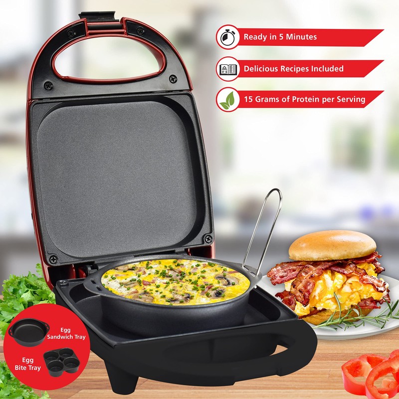 Brentwood TS-256R 530-Watt Mini Sous Vide-Style Egg Bite Maker (Red)