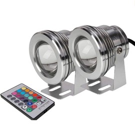 Eaglerich 2pcs 7 Colors 10W 12V RGB LED Underwater Fountain Light 1000LM Swimming Pool Pond Fish Tank Aquarium LED Light Lamp IP67 Waterproof