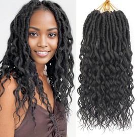 Ahrencan Nuevas Rastas De Ganchillo Goddess Locs Para Mujeres Negras - 8 Paquetes De 14", 2#, Rastas Sintéticas De Color Con Puntas Rizadas Profundas | Trenzas De Ganchillo Onduladas Sueltas Y Pre-Enr