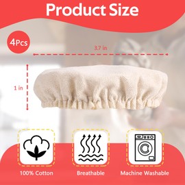 Sourdough Jar Cover, Reusable Sourdough Cloth Cover, 4pc Handmade Cotton Cloth Covers for Sourdough Starter Jar Sourdough Bread Baking Supplies Fit Jars Mouth from 3-4 Inch