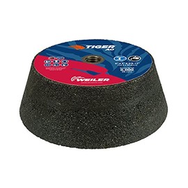 Weiler 68356 Tiger AO Type 11 Flaring Cup Wheel, A16-Q, 6/4-3/4 x 2 x 5/8-11, Rim 1", Back 3/4", (Pack of 5)