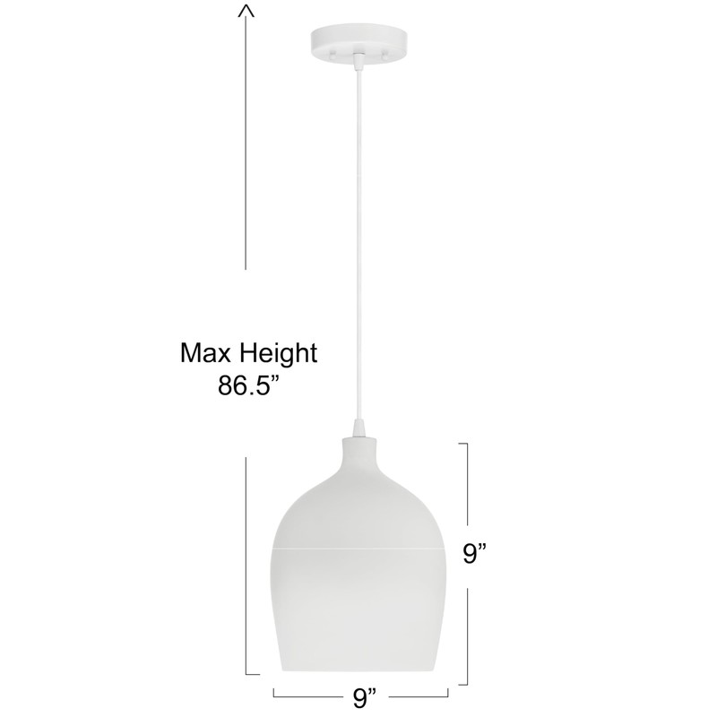 Robert Stevenson Lighting Ceramic Bell-Shaped Pendant Light, Large