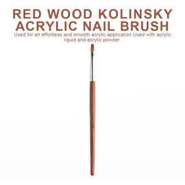 KADS Nail Acrylic Brush Kolinsky Nail Extension Brush Oval Crimped Shaped Sturdy Wooden Handle Acrylic Powder Nail Art Brush Professional Manicure Pedicure (4#)