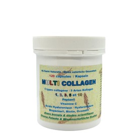 MULTI COLLAGEN Patentiertes Kollagen PEPTAN® + Hyaluronsäure + Vitamin C + Bioperine® + Ovomet® + Biotin – verschiedene Patente + klinische Studien – 120 Kapseln für 2 Monate - auch 60 + 240 Kapseln