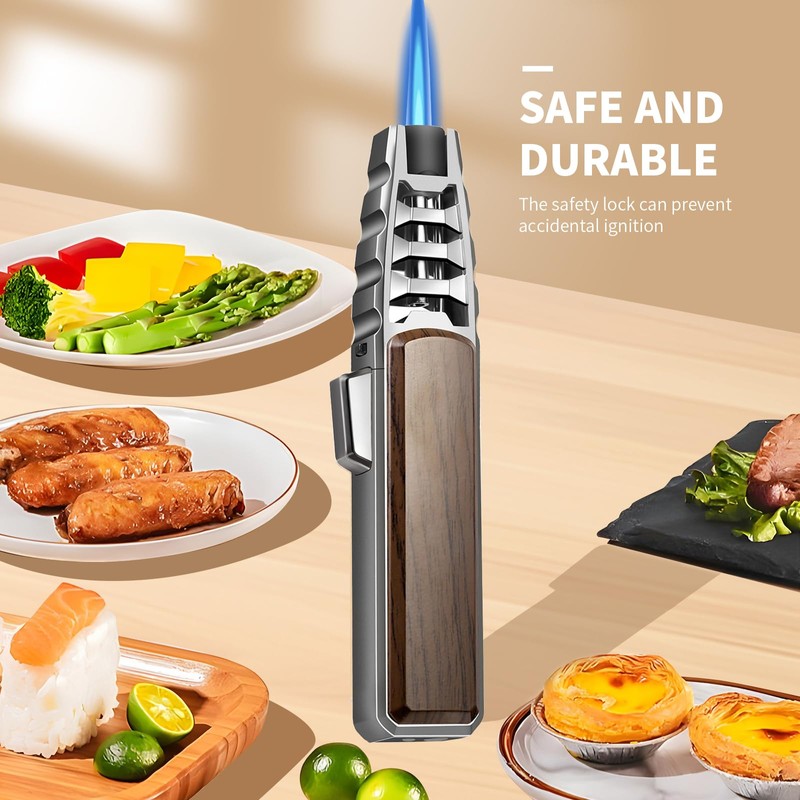 Butane Torch Lighter,Windproof Refillable Kitchen Cooking Torch,Adjustable Flame Solar Beam