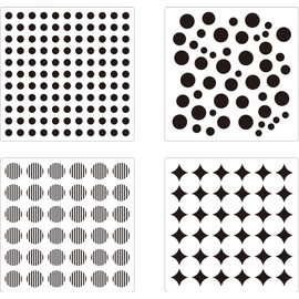 4PCS Mixed Geometric Dots Stencils Hollow Painting Stencils,Reusable Painting StencilsPlastic Art Craft Circle Pattern Templates，DIY Stencil Template for Painting on Wall Woo