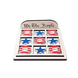 Noble Heritage Patriot Tic Tac Toe Board – Handcrafted USA Game Set | Premium Quality, 4th of July Family Game | Stylish Home Décor & Party Entertainment | Great Gift Idea