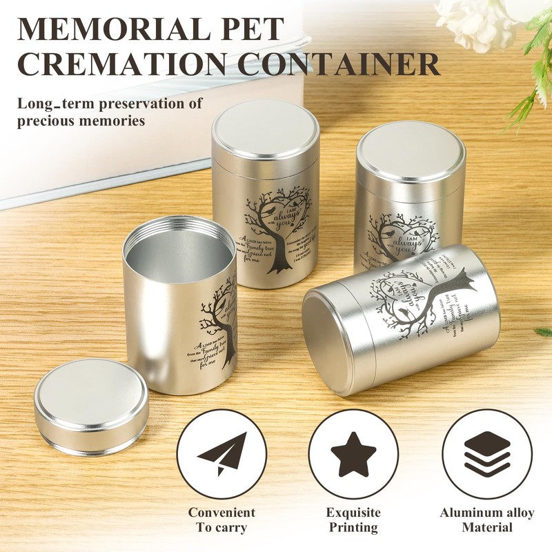 4 Pack Small Urns for Human Ashes Keepsake Tree of