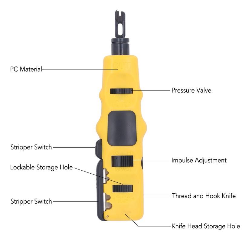 Punch Down Tool 88 110 Blades Network Wire Stripper Impact