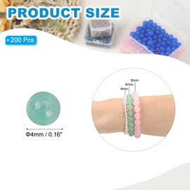 PATIKIL 200 Pcs Natural Stone Beads, 4mm Green Aventurine Beads for Jewelry Making Bracelet Necklace Earrings Gemstone Round Loose Beads DIY Gifts for Women