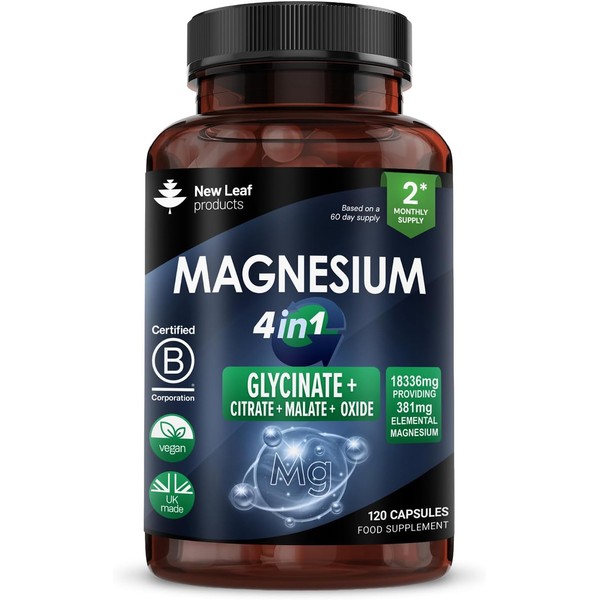 Magnesium Glycinate 4-in-1 Complex 1836mg – 381mg Elemental Per Serving