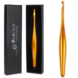 Svartur 6mm Crochet Hooks Ergonomic Handle, Hand-Polished Metal Aluminum Crochet Knitting Hooks for Arthritic Hands