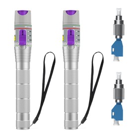 2PCS 80KM Visual Fault Locator for Fiber Optic Cables, VFL Support FC/ST/SC/LC Interfaces, Long-Range Fault Finder, Fiber Light Pen Tester, High-Precision OTDR Mapping Tool for FTTH, Telecom, Datacom