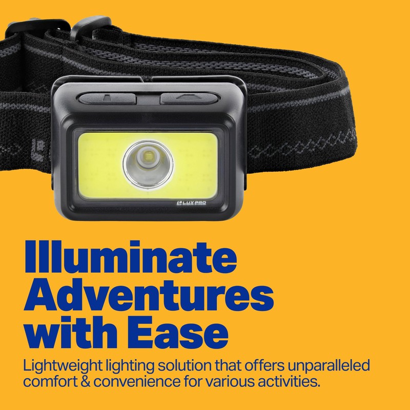 LUXPRO LP323-2PK Multicolor Broadbeam LED Headlamps - Battery-Powered, Lightweight Headlamp