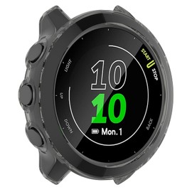 MOTONG for Garmin Forerunner 55 Transparent TPU Protective Case - TPU Protective Case Cover Shell for Garmin Forerunner 55(TPU Black)