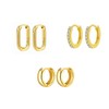 ALLNEWBEE 3 Pairs 14K Gold Plated Hoop Earrings Set for