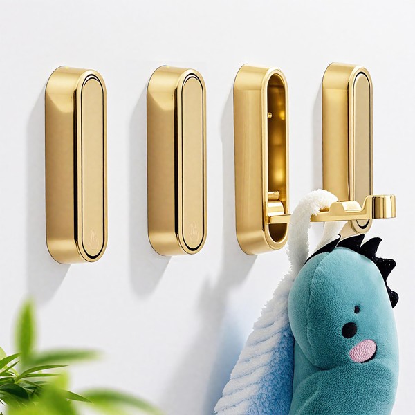 Bathroom Towel Hooks, 4 Pack Foldable Wall Hooks for Hanging,Heavy-Duty