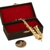 Dselvgvu Miniature Saxophone with Stand and Case Brass Mini Musical