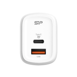 Silicon Power Boost Charger QM25, USB Dual-Output Type-A and Type-C (EU 2-pin) 30W Wall Charger