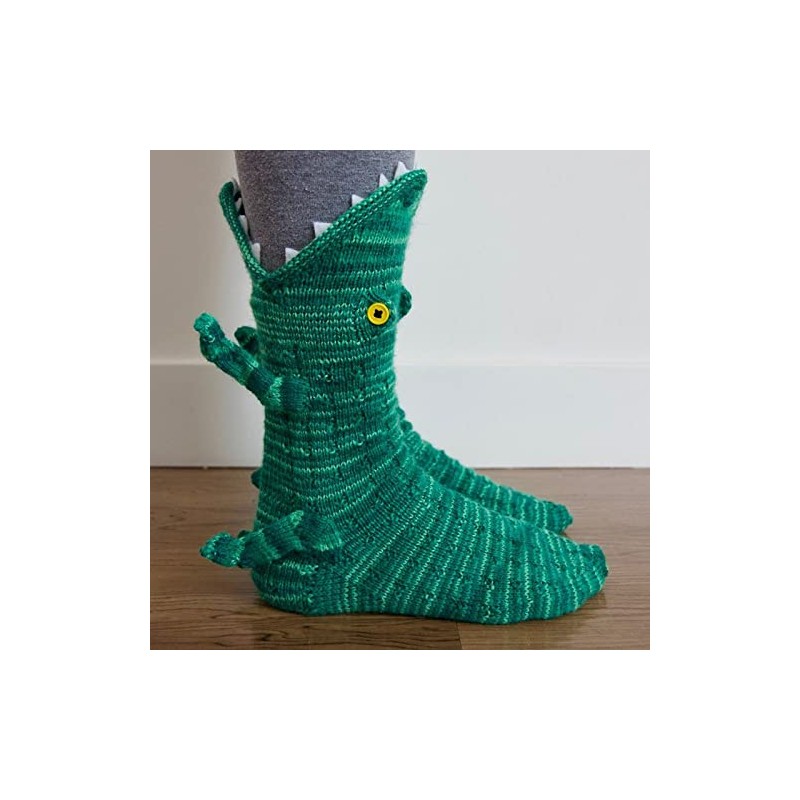 Owl's-Yard Novelty Animal Socks Cute Knit Crocodile Socks Funny Alligator
