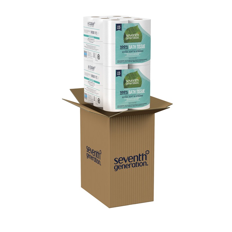 Seventh Generation Toilet Paper, Bath Tissue, 100% Recycled Paper, (Packaging