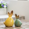 Ceramic Rabbit Figurines Easter Long Ear Bunny Ornament Desktop Animal